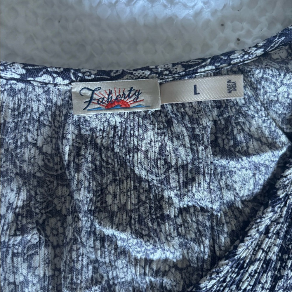 Faherty Sirene Dress - Navy Ditsy Floral / L - Picture 8 of 12